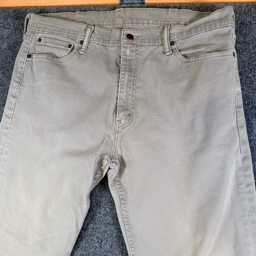 Levi's 513 Jeans Mens 38X30.5 Gray Cotton Stretch Mid Rise Slim Fit Straight Leg
